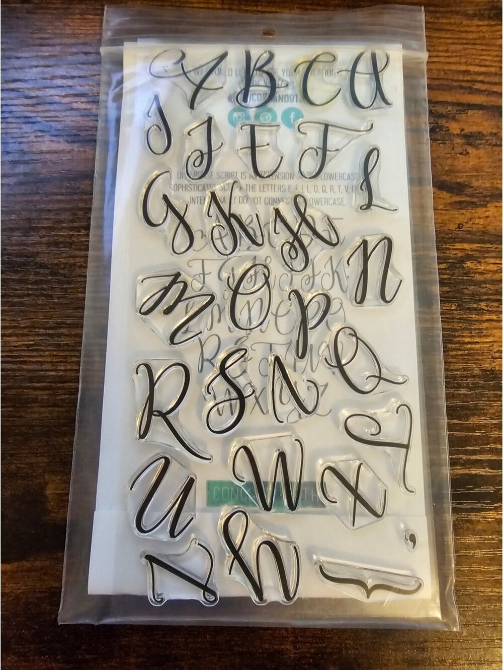 Concord & 9th Sophisticated Script Uppercase Alphabet clear Rubber Stamp Set